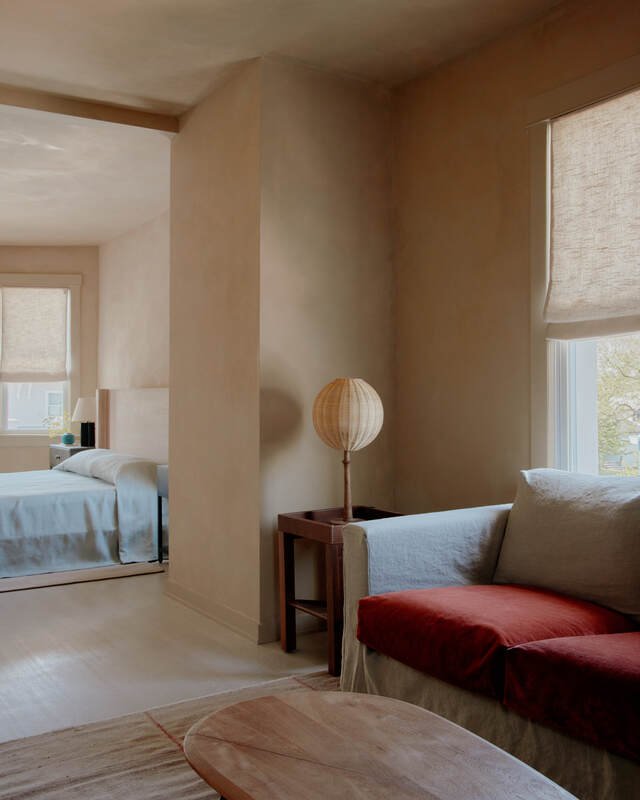 Custom furnishings and residential design in signature suite.