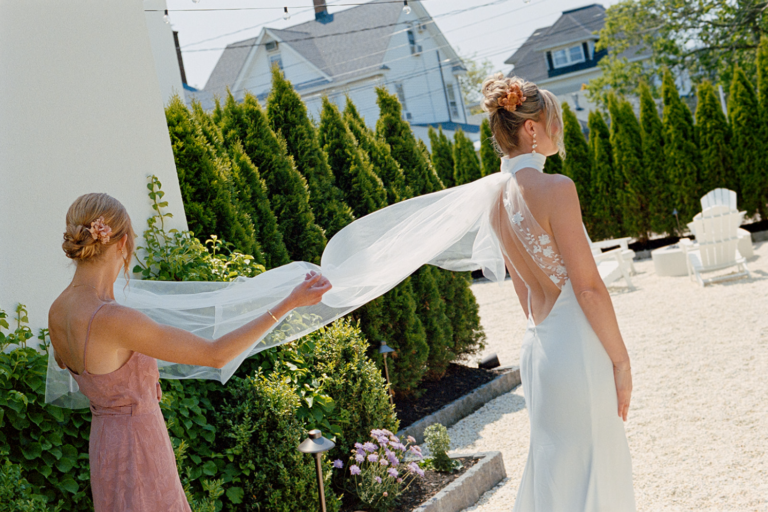 Bridal portrait setting with natural light and textured interior backdrop at The James Bradley